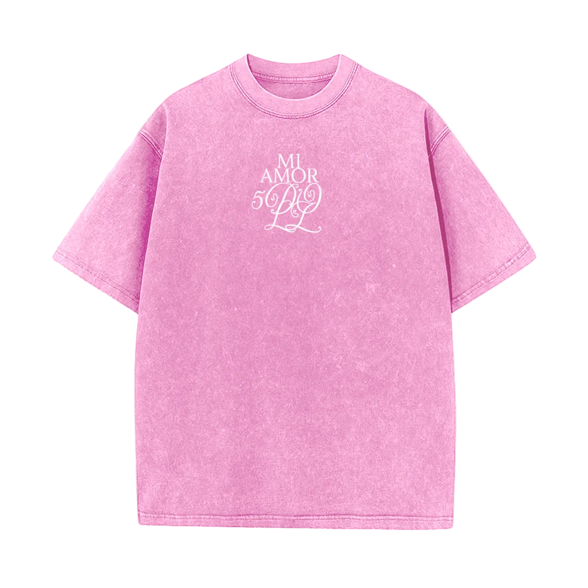 T-shirt over size mi amor, 5DOLZ rose, délavé